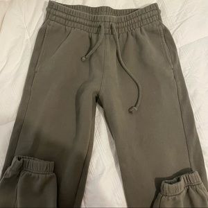 Green Aritzia Boyfriend Sweatpants